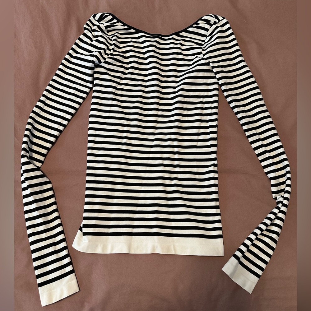 Striped Black and White Free People Top